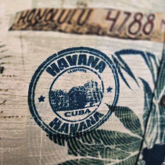 NWT Island Republic Men's Havana Honolulu Tropical Hawaiian Shirt Green … - Picture 6 of 9